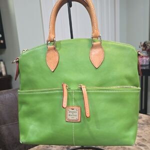 Dooney & Bourke Green and Tan Satchel